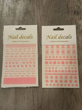 Pink Logo Nail Decals - Set of Two